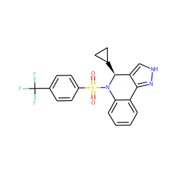 O=S(=O)(c1ccc(C(F)(F)F)cc1)N1c2ccccc2-c2n[nH]cc2[C@@H]1C1CC1 ZINC000045318721