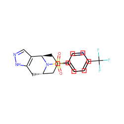 O=S(=O)(c1ccc(C(F)(F)F)nc1)N1[C@H]2Cc3[nH]ncc3[C@H]1C[C@H](c1ccccc1)C2 ZINC000102082436