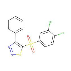 O=S(=O)(c1ccc(Cl)c(Cl)c1)c1snnc1-c1ccccc1 ZINC000003111151