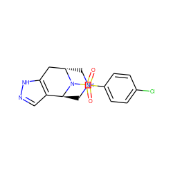 O=S(=O)(c1ccc(Cl)cc1)N1[C@H]2CNC[C@H]1c1cn[nH]c1C2 ZINC000101870390