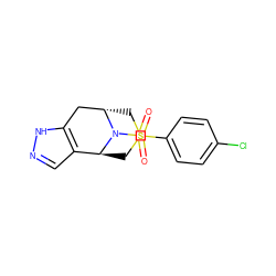 O=S(=O)(c1ccc(Cl)cc1)N1[C@H]2CSC[C@H]1c1cn[nH]c1C2 ZINC000101868790