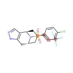 O=S(=O)(c1ccc(Cl)cc1)N1[C@H]2Cc3[nH]ncc3[C@H]1C[C@H](/C=C/C(F)(F)F)C2 ZINC000195374301