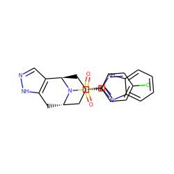 O=S(=O)(c1ccc(Cl)cc1)N1[C@H]2Cc3[nH]ncc3[C@H]1C[C@H](c1nc3ccccc3[nH]1)C2 ZINC000102073386