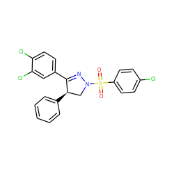 O=S(=O)(c1ccc(Cl)cc1)N1C[C@@H](c2ccccc2)C(c2ccc(Cl)c(Cl)c2)=N1 ZINC000028472648