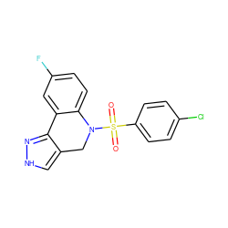 O=S(=O)(c1ccc(Cl)cc1)N1Cc2c[nH]nc2-c2cc(F)ccc21 ZINC000096906439