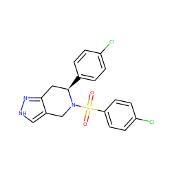 O=S(=O)(c1ccc(Cl)cc1)N1Cc2c[nH]nc2C[C@H]1c1ccc(Cl)cc1 ZINC000049072137