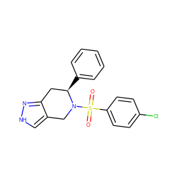 O=S(=O)(c1ccc(Cl)cc1)N1Cc2c[nH]nc2C[C@H]1c1ccccc1 ZINC000049112995