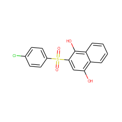 O=S(=O)(c1ccc(Cl)cc1)c1cc(O)c2ccccc2c1O ZINC000040862438