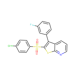 O=S(=O)(c1ccc(Cl)cc1)c1sc2ncccc2c1-c1cccc(F)c1 ZINC000149873923