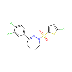 O=S(=O)(c1ccc(Cl)s1)N1CCCCC(c2ccc(Cl)c(Cl)c2)=N1 ZINC000040763438