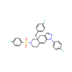 O=S(=O)(c1ccc(F)cc1)N1CCC2=Cc3c(cnn3-c3ccc(F)cc3)C[C@]2(Cc2ccc(F)cc2)C1 ZINC000029127590