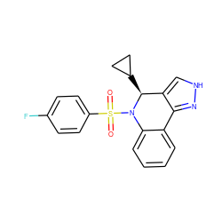 O=S(=O)(c1ccc(F)cc1)N1c2ccccc2-c2n[nH]cc2[C@@H]1C1CC1 ZINC000045314795