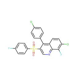 O=S(=O)(c1ccc(F)cc1)c1cnc2c(F)c(Cl)ccc2c1-c1ccc(Cl)cc1 ZINC001772634733