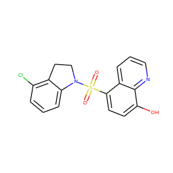 O=S(=O)(c1ccc(O)c2ncccc12)N1CCc2c(Cl)cccc21 ZINC001772640976