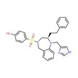 O=S(=O)(c1ccc(O)cc1)N1Cc2ccccc2N(Cc2c[nH]cn2)[C@H](CCc2ccccc2)C1 ZINC000025983500