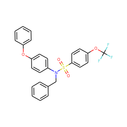 O=S(=O)(c1ccc(OC(F)(F)F)cc1)N(Cc1ccccc1)c1ccc(Oc2ccccc2)cc1 ZINC001772585893