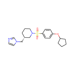 O=S(=O)(c1ccc(OC2CCCC2)cc1)N1CCC[C@@H](Cn2ccnc2)C1 ZINC000653912926