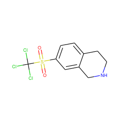 O=S(=O)(c1ccc2c(c1)CNCC2)C(Cl)(Cl)Cl ZINC000013518456