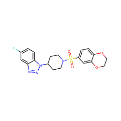 O=S(=O)(c1ccc2c(c1)OCCO2)N1CCC(n2nnc3cc(F)ccc32)CC1 ZINC000001380781