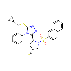 O=S(=O)(c1ccc2ccccc2c1)N1C[C@H](S)C[C@H]1c1nnc(SCC2CC2)n1-c1ccccc1 ZINC000013443280