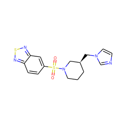 O=S(=O)(c1ccc2nsnc2c1)N1CCC[C@H](Cn2ccnc2)C1 ZINC000653861136