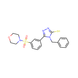 O=S(=O)(c1cccc(-c2nnc(S)n2Cc2ccccc2)c1)N1CCOCC1 ZINC000006452615