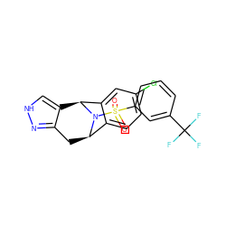 O=S(=O)(c1cccc(C(F)(F)F)c1)N1[C@@H]2Cc3n[nH]cc3[C@H]1c1cc(Cl)ccc12 ZINC000096906461