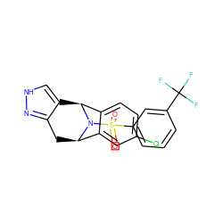 O=S(=O)(c1cccc(C(F)(F)F)c1)N1[C@@H]2Cc3n[nH]cc3[C@H]1c1ccc(Cl)cc12 ZINC000096906462