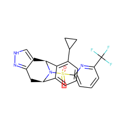 O=S(=O)(c1cccc(C(F)(F)F)n1)N1[C@@H]2Cc3n[nH]cc3[C@H]1c1c(C3CC3)cccc12 ZINC000096906467