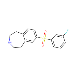 O=S(=O)(c1cccc(F)c1)c1ccc2c(c1)CCNCC2 ZINC000040952546