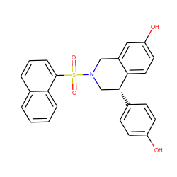 O=S(=O)(c1cccc2ccccc12)N1Cc2cc(O)ccc2[C@H](c2ccc(O)cc2)C1 ZINC000012353878