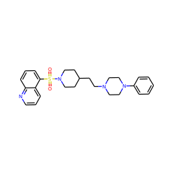 O=S(=O)(c1cccc2ncccc12)N1CCC(CCN2CCN(c3ccccc3)CC2)CC1 ZINC001772634937