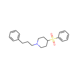 O=S(=O)(c1ccccc1)C1CCN(CCCc2ccccc2)CC1 ZINC000013472074