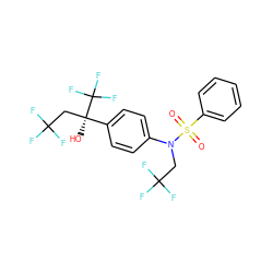 O=S(=O)(c1ccccc1)N(CC(F)(F)F)c1ccc([C@@](O)(CC(F)(F)F)C(F)(F)F)cc1 ZINC000044069768