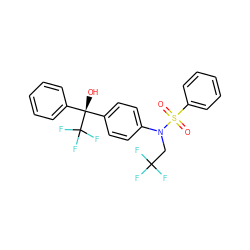 O=S(=O)(c1ccccc1)N(CC(F)(F)F)c1ccc([C@@](O)(c2ccccc2)C(F)(F)F)cc1 ZINC000014976878