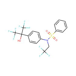 O=S(=O)(c1ccccc1)N(CC(F)(F)F)c1ccc(C(O)(C(F)(F)F)C(F)(F)F)cc1 ZINC000001550221