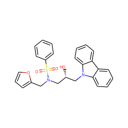 O=S(=O)(c1ccccc1)N(Cc1ccco1)C[C@H](O)Cn1c2ccccc2c2ccccc21 ZINC000148534863