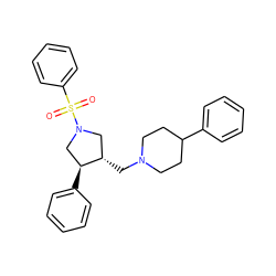 O=S(=O)(c1ccccc1)N1C[C@H](CN2CCC(c3ccccc3)CC2)[C@@H](c2ccccc2)C1 ZINC000026662011