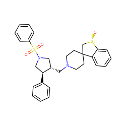 O=S(=O)(c1ccccc1)N1C[C@H](CN2CCC3(CC2)C[S@@+]([O-])c2ccccc23)[C@@H](c2ccccc2)C1 ZINC000026661728