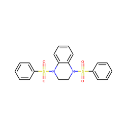 O=S(=O)(c1ccccc1)N1CCN(S(=O)(=O)c2ccccc2)c2ccccc21 ZINC000001696108