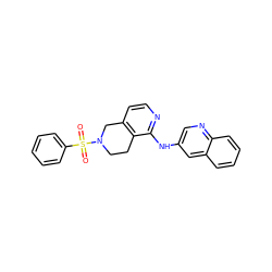 O=S(=O)(c1ccccc1)N1CCc2c(ccnc2Nc2cnc3ccccc3c2)C1 ZINC000139609996