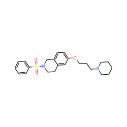 O=S(=O)(c1ccccc1)N1CCc2cc(OCCCN3CCCCC3)ccc2C1 ZINC000036188030