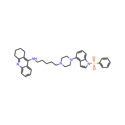 O=S(=O)(c1ccccc1)n1ccc2c(N3CCN(CCCCCNc4c5c(nc6ccccc46)CCCC5)CC3)cccc21 ZINC001772577318