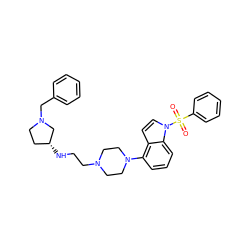 O=S(=O)(c1ccccc1)n1ccc2c(N3CCN(CCN[C@@H]4CCN(Cc5ccccc5)C4)CC3)cccc21 ZINC001772580033