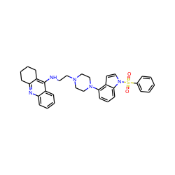 O=S(=O)(c1ccccc1)n1ccc2c(N3CCN(CCNc4c5c(nc6ccccc46)CCCC5)CC3)cccc21 ZINC001772622956