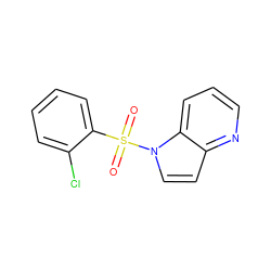 O=S(=O)(c1ccccc1Cl)n1ccc2ncccc21 ZINC000043019347