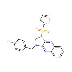 O=S(=O)(c1cccs1)N1CN(Cc2ccc(Cl)cc2)c2nc3ccccc3nc21 ZINC000002421568