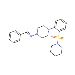 O=S(=O)(c1cnccc1N1CCN(/N=C/c2ccccc2)CC1)N1CCCCC1 ZINC000101957873