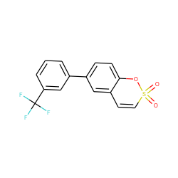 O=S1(=O)C=Cc2cc(-c3cccc(C(F)(F)F)c3)ccc2O1 ZINC000299859253