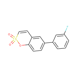 O=S1(=O)C=Cc2cc(-c3cccc(F)c3)ccc2O1 ZINC000299866631